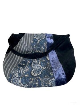 Koos Of Course! Vintage Mixed Fabric Velvet Tapestry Zippered Shoulder‎ Bag